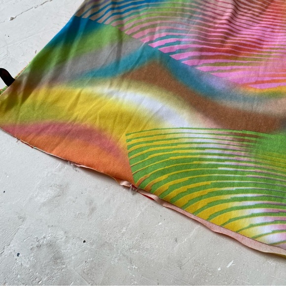 Versace Sport Y2K Retro Diagonal Stripes Colorful Funky Tank Top Size XL - Picture 11 of 11